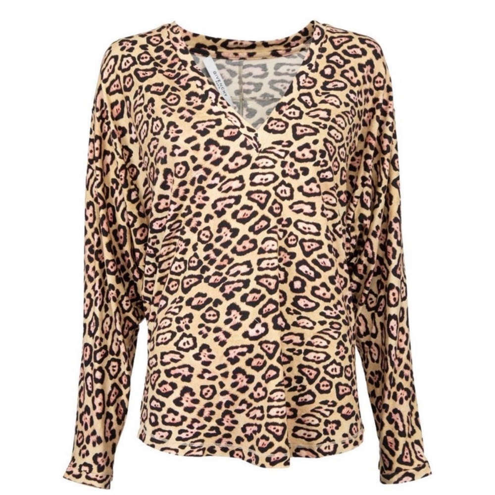 Givenchy Women's Leopard Print Long Sleeved Blouse